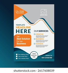 Creative business agency flyer template design . marketing, business proposal, promotion, advertise, publication, cover page. design
