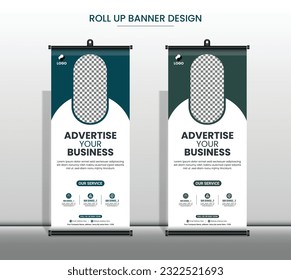 Creative business agency roll up banner design, Corporate rollup banner template 