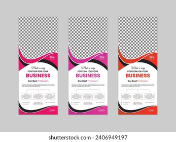 Creative business agency roll up banner design or pull up banner template.