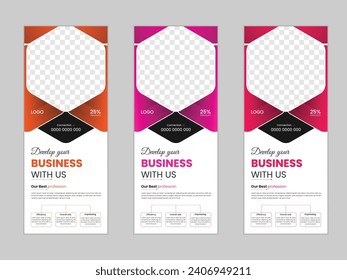 Creative business agency roll up banner design or pull up banner template.