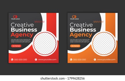 Creative Business Agency Social Media Post Template Design 