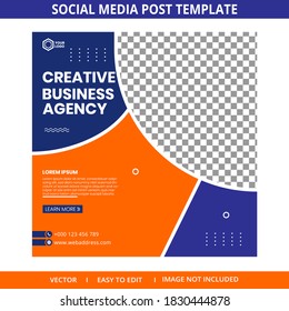 Creative Business Agency Social media post business template with marketing style premium vector.