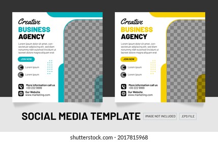 Creative business agency social media post template