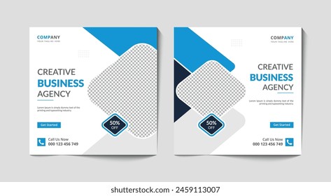 creative business agency social media post and corporate web banner template