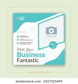 Creative Business Agency Square social media post Template, Editable Post Template.