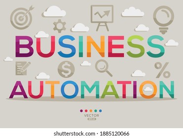 Creative (business automation) Banner Word with Icon ,Vector illustration.

