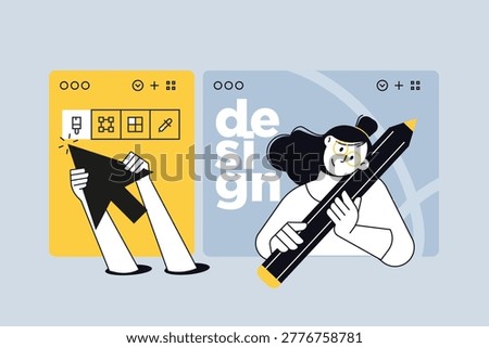 Creative business banners of graphic design. Vector illustrations for web banner, social media banner, business presentation, marketing material. 