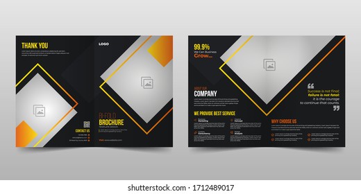 Creative business bi fold brochure template design or magazine cover page design vector template