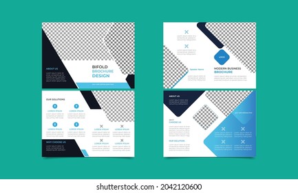 Creative business bi fold brochure design vector template..eps