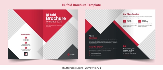 Creative business bi fold brochure template design or magazine cover page design vector template