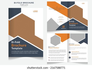 Creative Business Bifold Brochure Design or Annual Report and Company Profile design Brochure Layout design print Ready vector layout