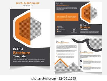 Creative business bifold brochure design and company profile template marketing flyer design template