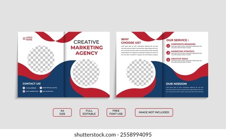 Creative Business Bi-Fold Brochure or Magazine Cover Page Template Design