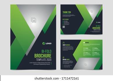 Creative business bifold brochure template design or magazine cover page design vector template