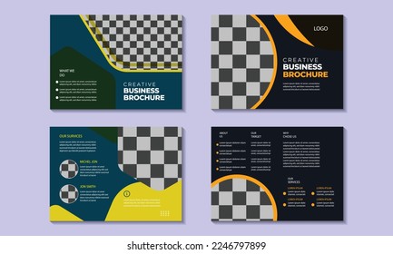 Creative business bi-fold brochure template. Business bifold brochure design template in A4 size with minimal layout design.