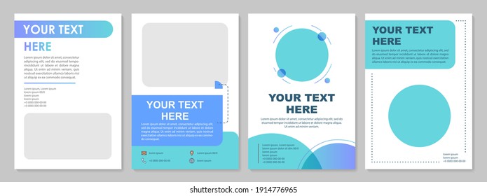 Creative business blue brochure template. Minimal presentation. Flyer, booklet, leaflet print, cover design with text space. Vector layouts for magazines, annual reports, advertising posters