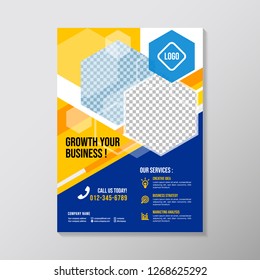 Creative Business Brochure Design template with polygonal element