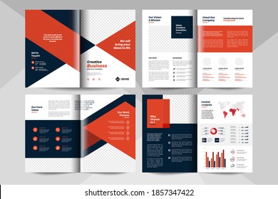 Plantilla de diseño de folletos comerciales creativos. Plantilla de folleto de negocios para empresas.