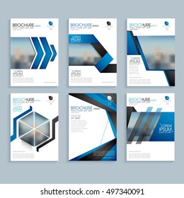 Creative business brochure set, Corporate template layout, Professional flyer design with space to add images.