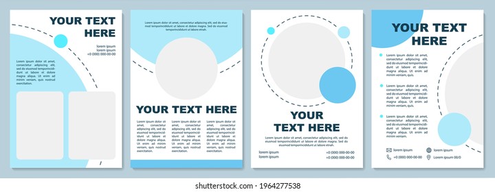 Creative business brochure template. Flyer, booklet, leaflet print, cover design with copy space. Blue colored document. Vector layouts for magazines, annual reports, advertising posters