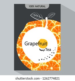 creative business brochure template with grapefruit, vector illustration
