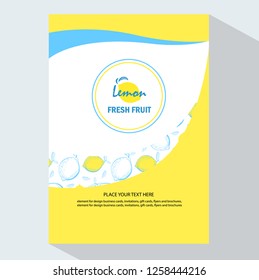 creative business brochure template with lemon  tea , vector illustration