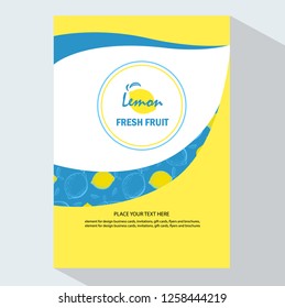 creative business brochure template with lemon  tea , vector illustration