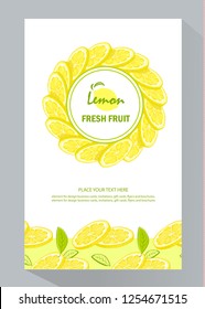 creative business brochure template with lemons, vector illustration