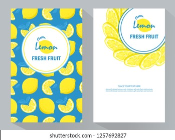 creative business brochure template with lemons, vector illustration