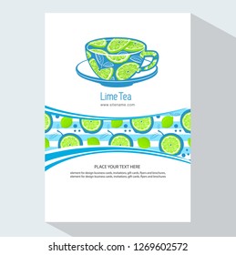 creative business brochure template with lime, vector illustration