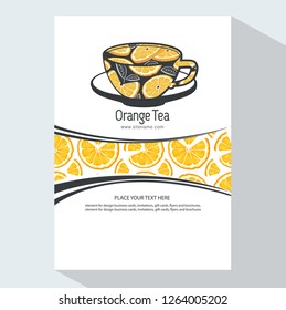 creative business brochure template with oranges, vector illustration