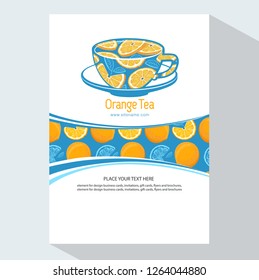 creative business brochure template with oranges, vector illustration