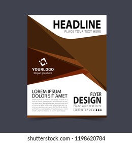 Creative business brown flyer design. Vector illustration.