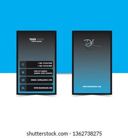 Creative business card with blue background