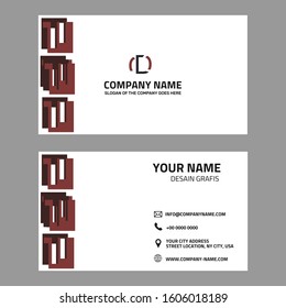 Creative business card. Brown vector illustration