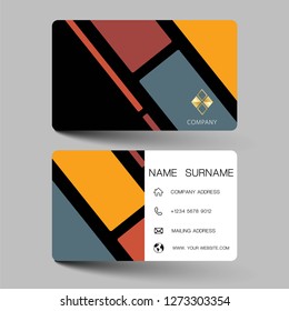 Creative business card design on the gray background. With inspiration from the abstract. Vector illustration EPS10. 