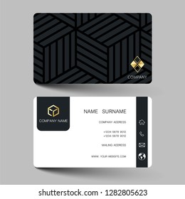 Creative business card design on the gray background. With inspiration from the abstract. Vector illustration EPS10. 