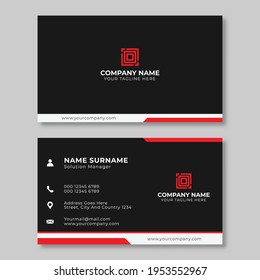 creative business card design red and black template