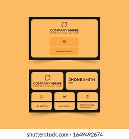 Plantilla de diseño de tarjeta de presentación creativa. Tarjeta de presentación en naranja y negro.