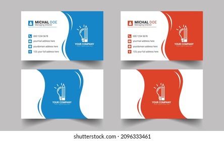 Creative business card design template, modern, minimalist and clean business card template