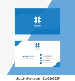 Plantilla de diseño creativo de tarjetas de visita. Plantilla en blanco y azul