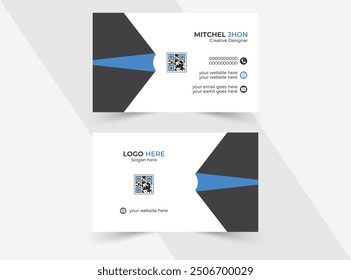 Creative Business Card Design Template, Modern Layout for Office, Design Vector