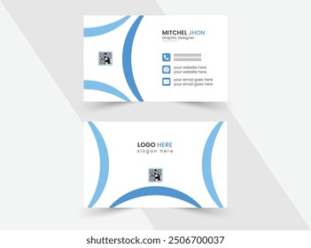 Creative Business Card Design Template, Modern Layout for Office, Design Vector