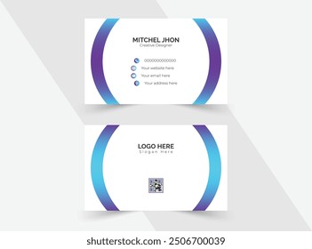 Creative Business Card Design Template, Modern Layout for Office, Design Vector