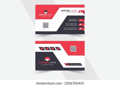 Creative Business Card Design Template, Modern Layout for Office, Design Vector