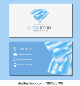 Creative business card with diamonds vector template