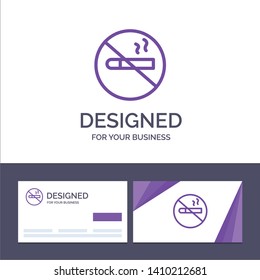 Creative Business Card and Logo template Smoking, No Smoking, Cigarette, Health Vector Illustration