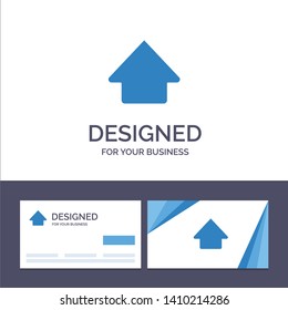 Creative Business Card and Logo template Arrow, Up, Upload Vector Illustration