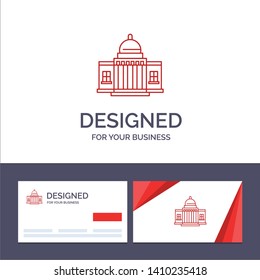 Creative Business Card And Logo Template Whitehouse, America, White, House, Architecture, Building, Place Vector Illustration