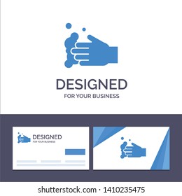Creative Business Card and Logo template Cleaning, Hand, Soap, Wash Vector Illustration